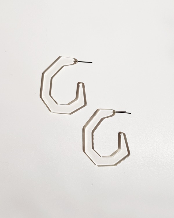 CK186 Small Factor Earrings in Clear켈린